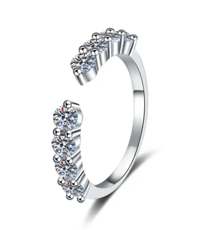 Elegant Multi Stone Moissanite Ring in S925 Sterling Silver for Women 1