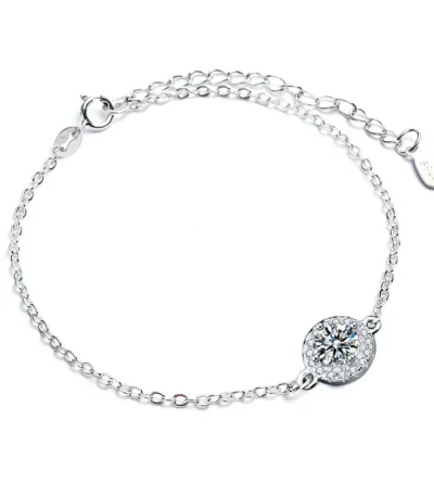 Elegant Round Bracelet in White Gold Finish 925 Sterling Silver – A Summer Inspired Design for Women 1