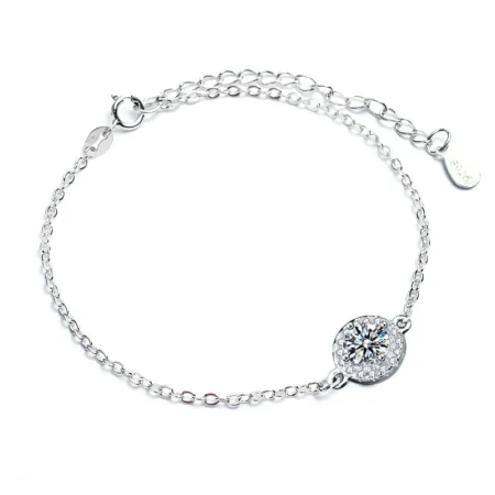 Elegant Round Bracelet in White Gold Finish 925 Sterling Silver – A Summer Inspired Design for Women 1