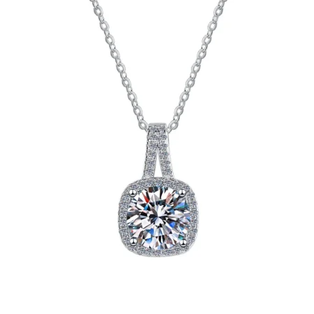 Luxury 1 Carat Pendant Necklace in S925 Sterling Silver – Classic Style 1