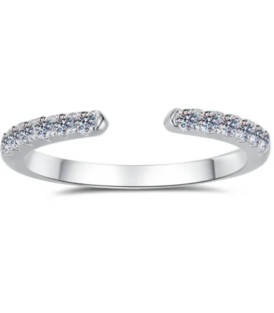 Luxury 925 Sterling Silver Ring In Korean Style For Women 18k Gold Plated Set With Moissanite Stones 2