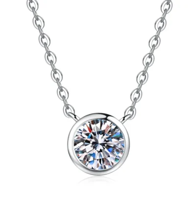 Luxury Moissanite Clavicle Necklace – Bubble Pendant in S925 Sterling Silver for Women 1