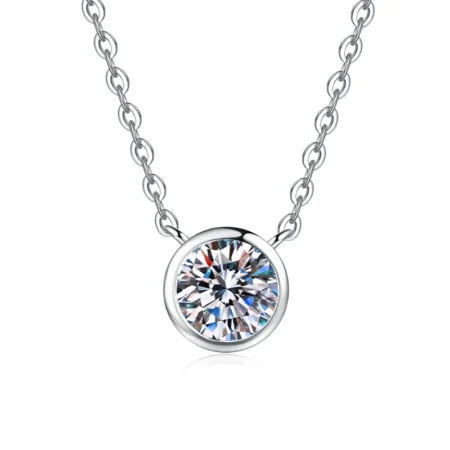 Luxury Moissanite Clavicle Necklace – Bubble Pendant in S925 Sterling Silver for Women 1