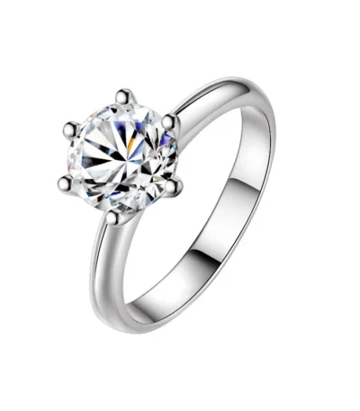 Luxury Moissanite Ring 1 Carat Classic Simple Jewelry S925 Sterling Silver 1