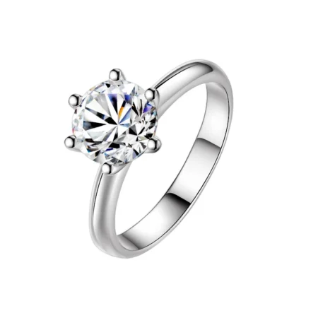 Luxury Moissanite Ring 1 Carat Classic Simple Jewelry S925 Sterling Silver 1