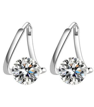 Luxury S925 Sterling Silver Earrings Moissanite Asteroid shaped Stones In A Casual Style 1