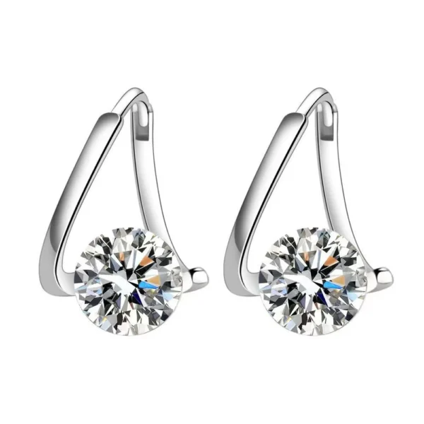 Luxury S925 Sterling Silver Earrings - Moissanite Asteroid-shaped Stones, In A Casual Style