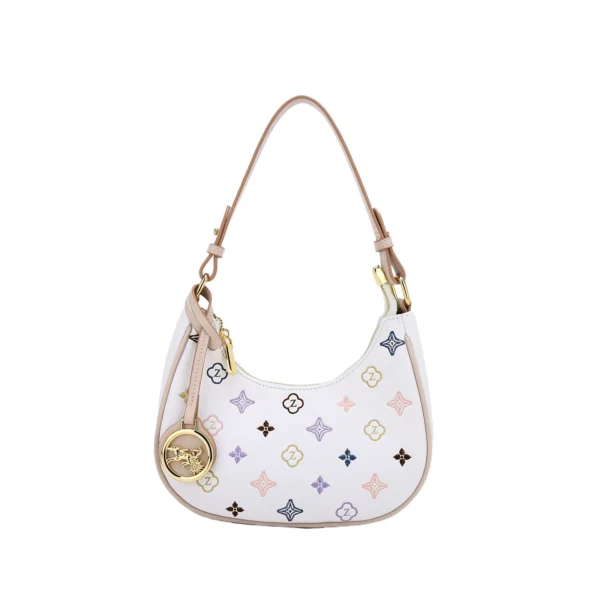 Premium Contrast Embroidered Crescent Baguette Bag – High-End Niche Designer Armpit Bag Wholesale