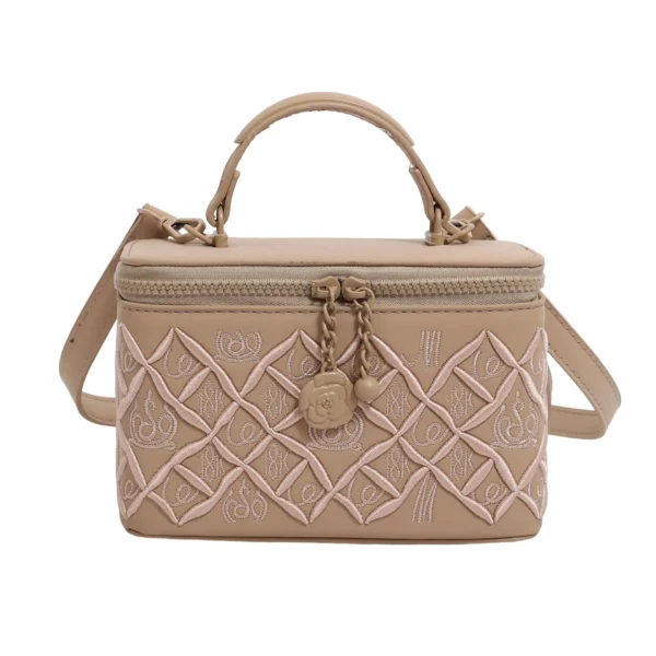 Embroidered Quilted Box Bag – Premium Heavy-Duty Women’s Crossbody Shoulder Handbag