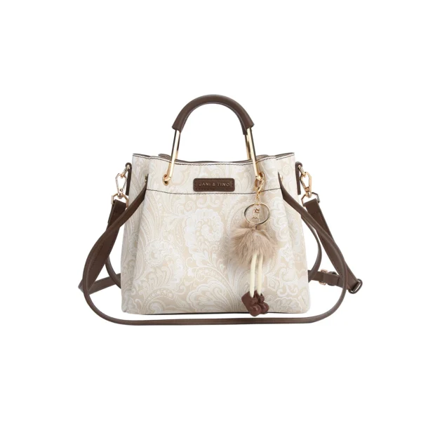 Luxury Retro Heavy Embroidery Bucket Tote Bag – High-End Contrast Color Handbag Wholesale