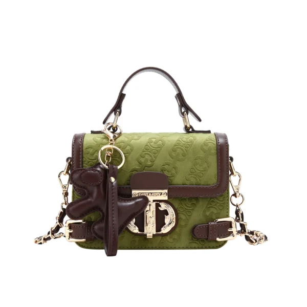 Luxury Retro Velvet Box Bag – High-End Contrast Color Chain Bag Wholesale