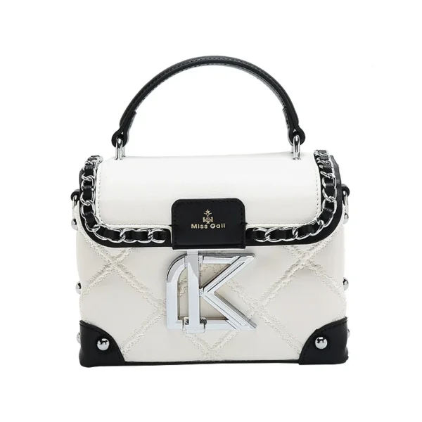 Luxury Niche Contrast-Color Box Bag – High-End Shoulder & Crossbody Cosmetic Bag