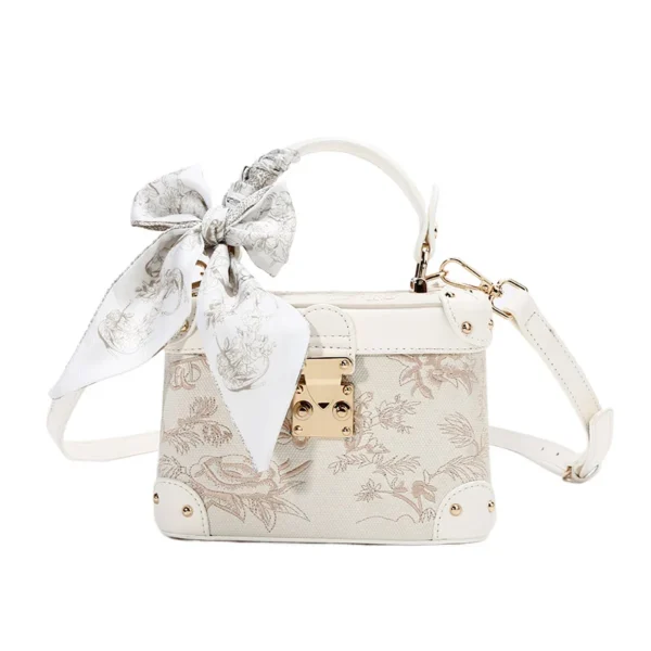 Premium Chinese Embroidered Contrast Box Bag – High-End Small Square Handbag Wholesale