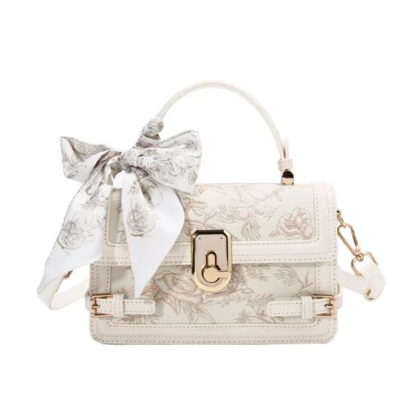 Luxury Silk Embroidered Small Square Bag – High-End Spring & Summer Commuter Bag Wholesale