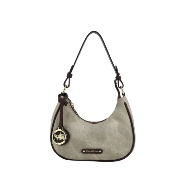 Luxury Retro Contrast Color Baguette Armpit Bag – High-End Crescent Shoulder Bag Wholesale