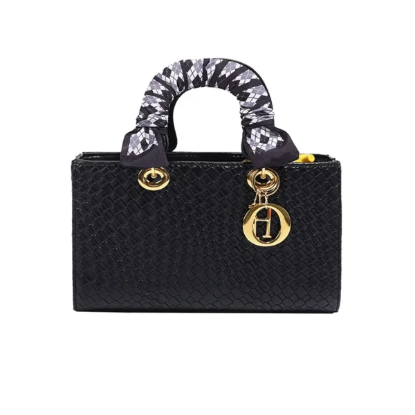 Silk Scarf Accent Women’s Small Shoulder Crossbody Bag – Princess Style Versatile Handbag