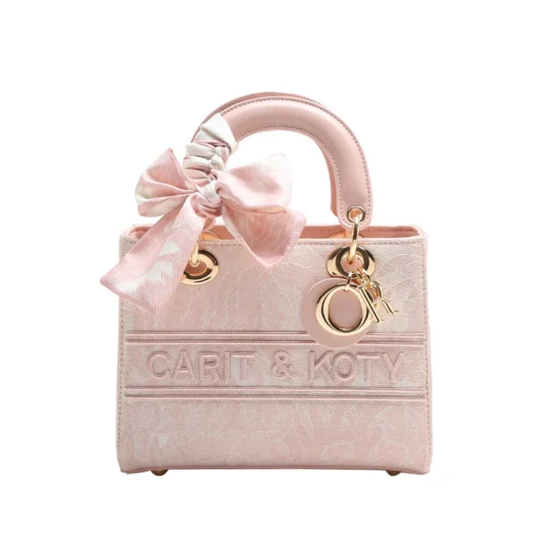 Elegant Bow Embroidered Tote Bag – High-End Large-Capacity Commuter Handbag for Women