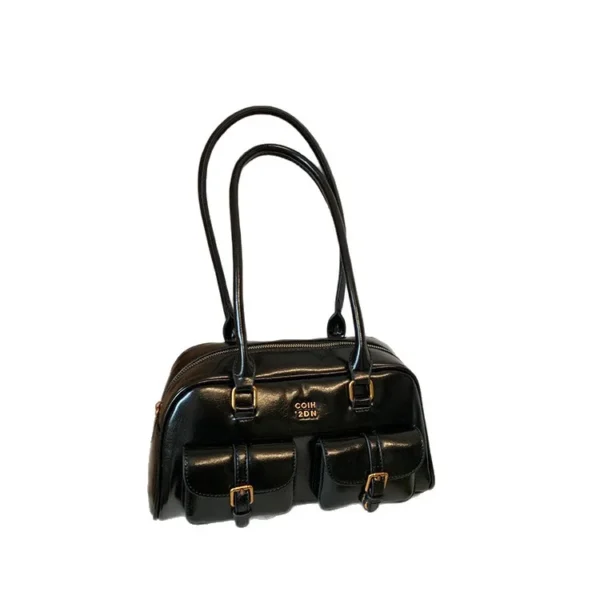 Luxury Vintage Boston Pillow Bag for Women – Premium Bowling-Style Underarm Handbag