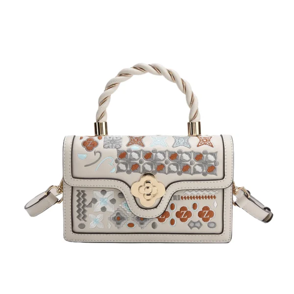 Premium Chinese Embroidered Mini Square Handbag – High-End Elegant Top Handle Bag Wholesale