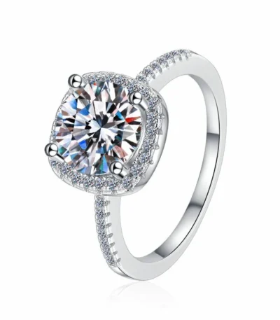 Premium 1 Carat D Color Moissanite Ring in 925 Sterling Silver – Elegant Square Cut for Women 1